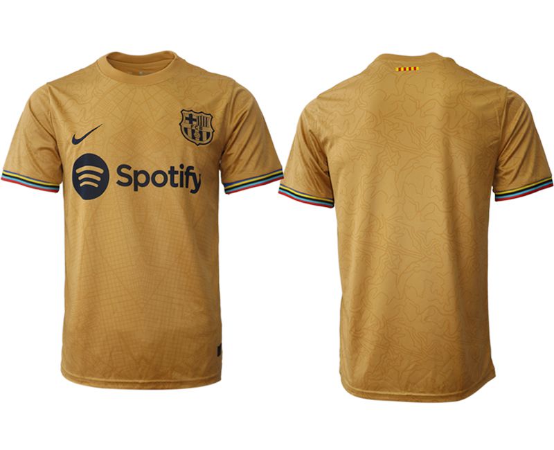 Men 2022-2023 Club Barcelona away aaa version yellow blank Soccer Jersey